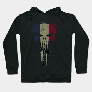 France Skull Head Grunge Flag Hoodie